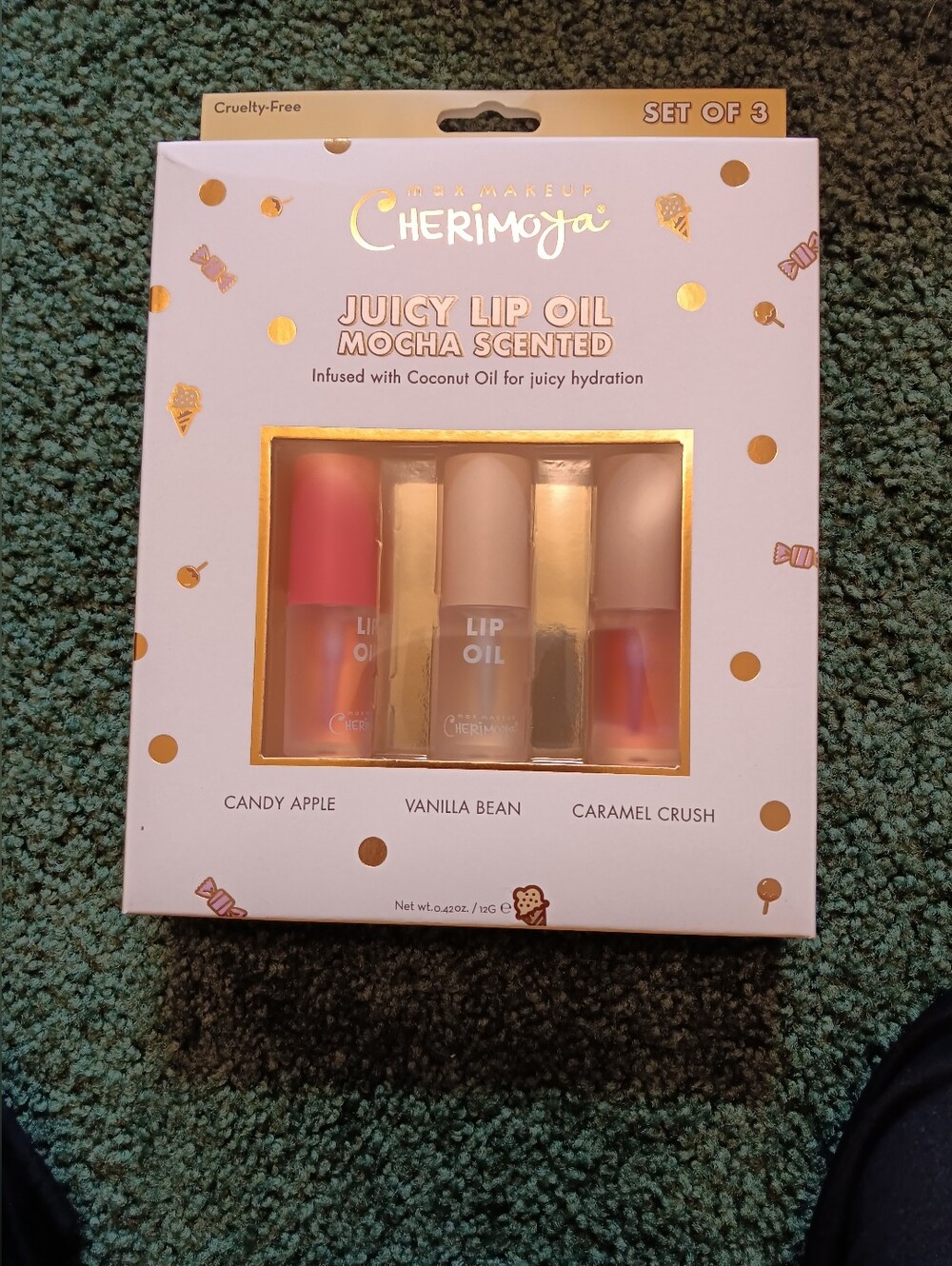 Cherimoya  Juicy Lip Oil Set - Candy Apple, Vanilla Bean, Caramel Crush